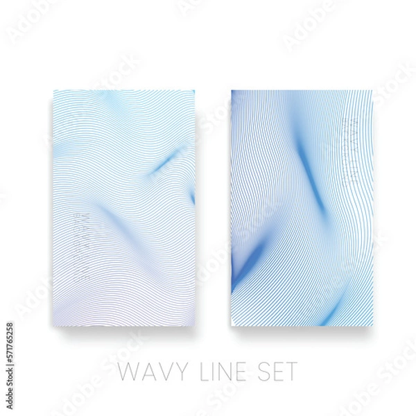 Obraz Blue Wavy line set