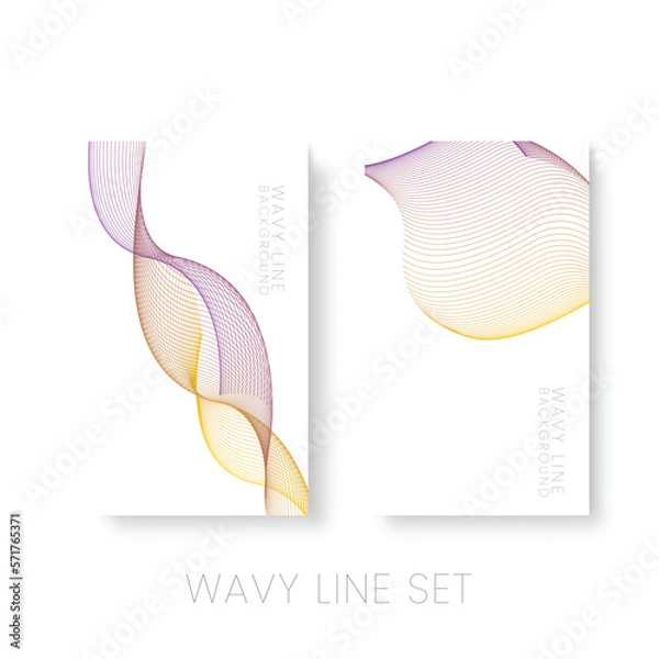 Obraz Yellow purple Wavy line set