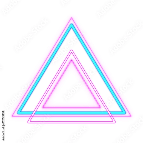 Fototapeta Abstract neon retro triangle sticker style 80s-90s.