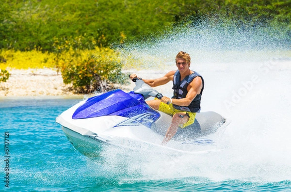Obraz Young Man on Jet Ski
