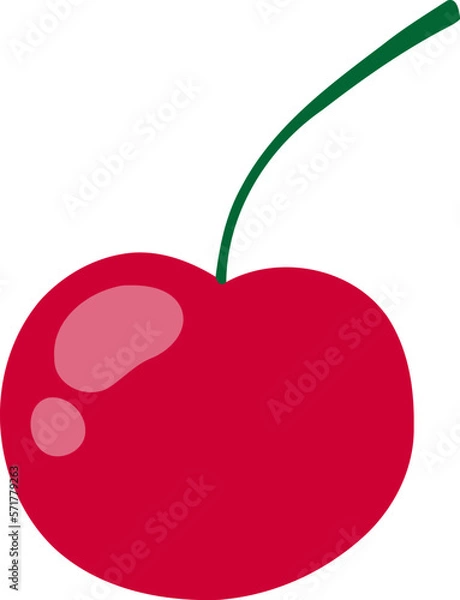 Fototapeta Cherry Fruit Flat Illustration