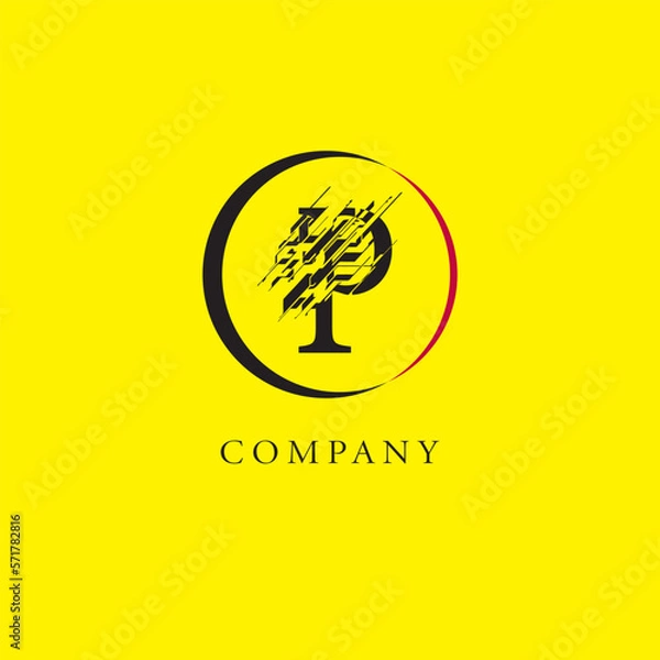 Obraz Vector P Logo, Beautiful Logotype for luxury branding. Elegant and stylish broken font design for your company.