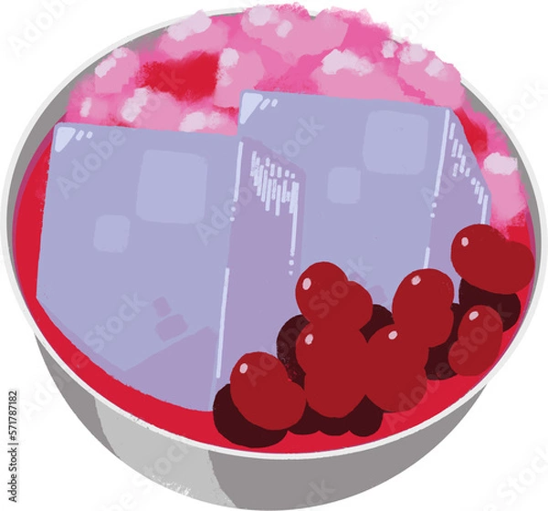 Fototapeta タイ料理「オーエウ」のイラスト(斜め)