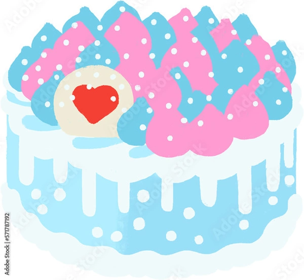 Fototapeta 海外のカラフルなケーキ(水色)