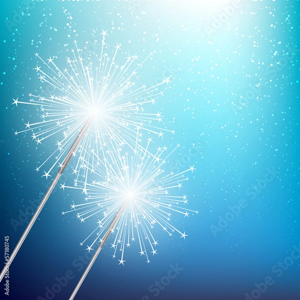 Obraz Starry sparklers on blue background