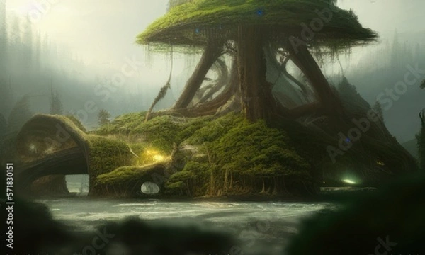 Obraz Future forest island