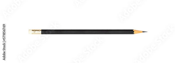 Obraz Black pencil isolated on white background. Close up.