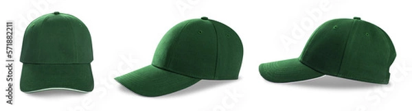 Obraz Baseball cap mockup isolated on white. Set