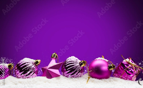 Fototapeta Merry Christmas -purple background