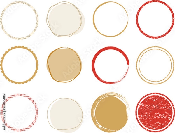 Fototapeta いろいろな丸のあしらいセット