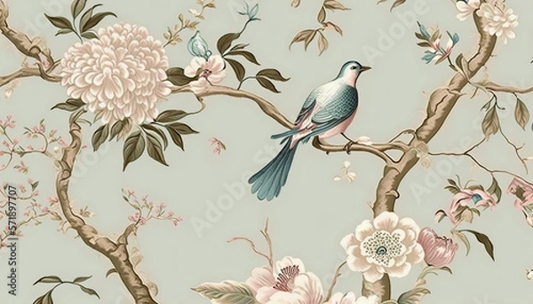 Obraz Chinoiserie wallpaper, Generative AI