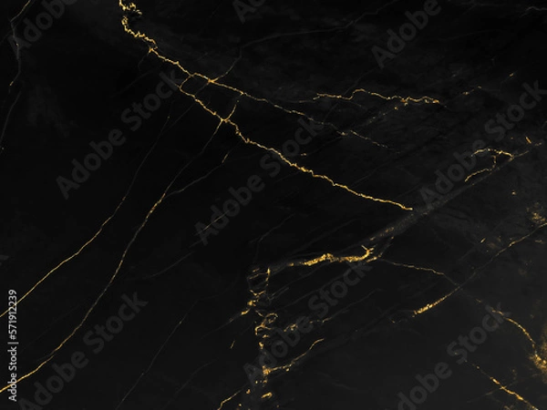 Fototapeta Black and gold marble luxury wall texture with shiny golden line pattern abstract background design for a cover book or wallpaper and banner website.