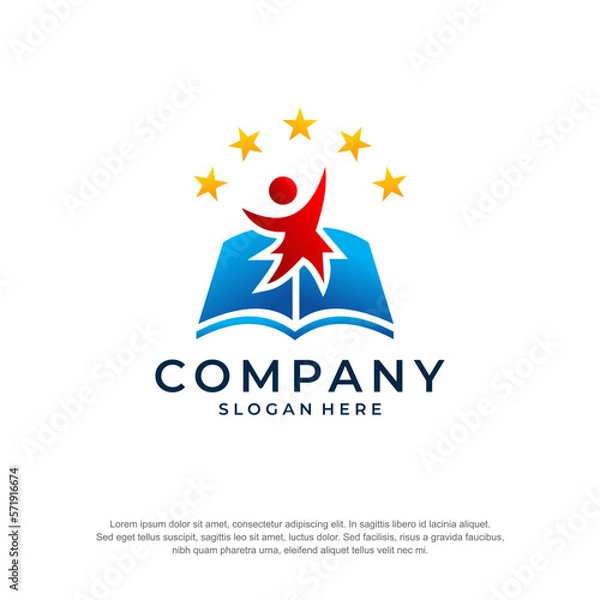 Obraz education logo book star concept premium vector