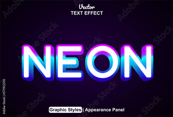 Fototapeta neon text effect with graphic style and editable.