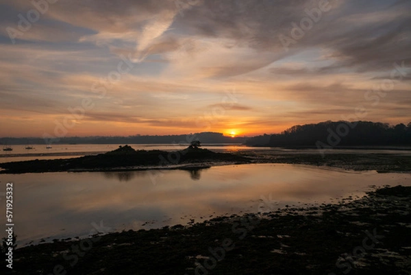 Obraz sunset over the river