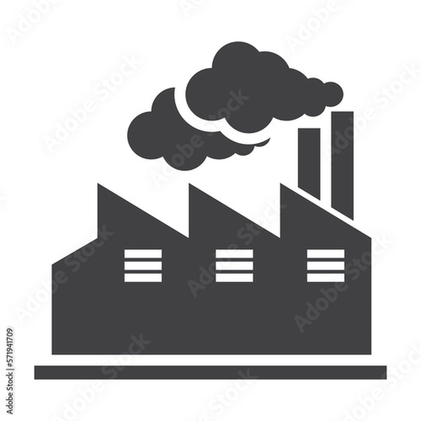 Obraz factory with smoke solid icon