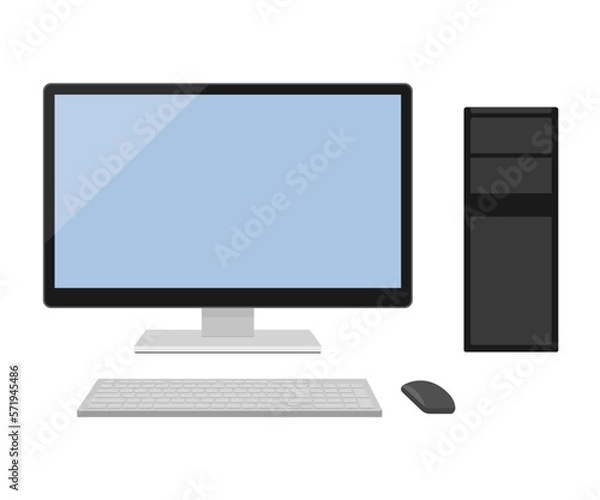 Obraz Illustration of desktop computer and keyboard and mouse
