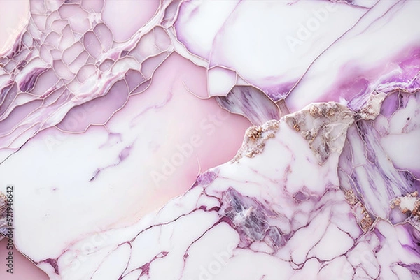 Fototapeta Luxury white and lilac marble background. Generative AI illustration