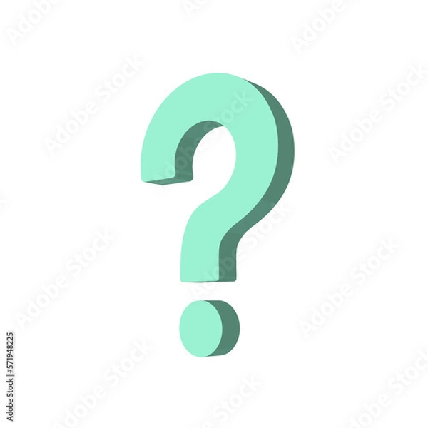 Fototapeta 3D isolated question mark, colorful interrogation mark