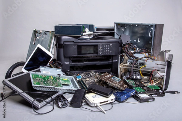Obraz E-waste from old computer parts