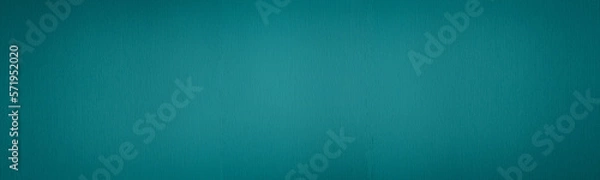 Fototapeta Dark teal textured wide background. Turquoise color wall panoramic texture