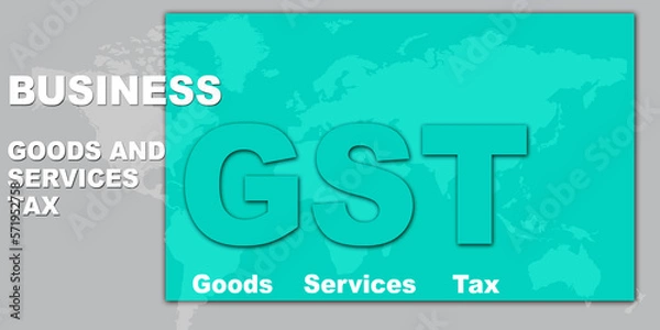 Obraz 2d rendering GST Tax India with business graph