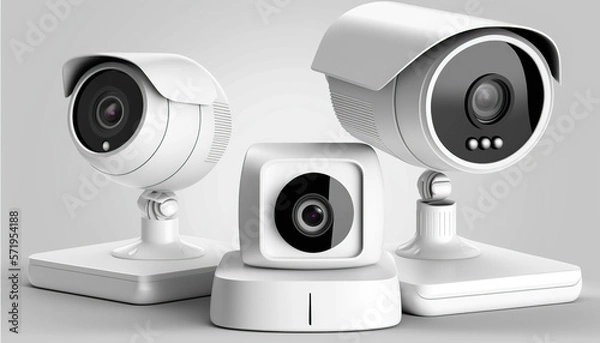 Fototapeta camera set on white background
