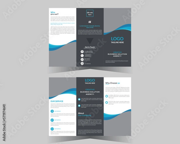 Fototapeta Trifold brochure design and vector template.