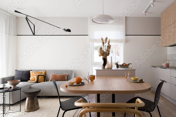 Obraz Small and stylish open plan apartment