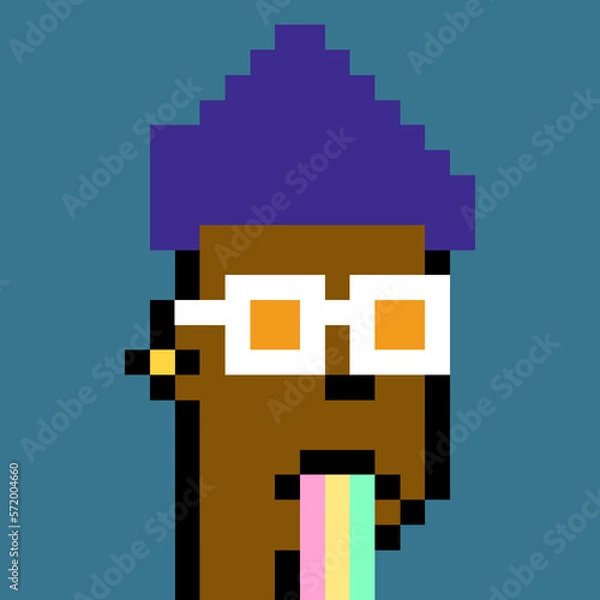 Fototapeta Male character in pixel art style with generative AI