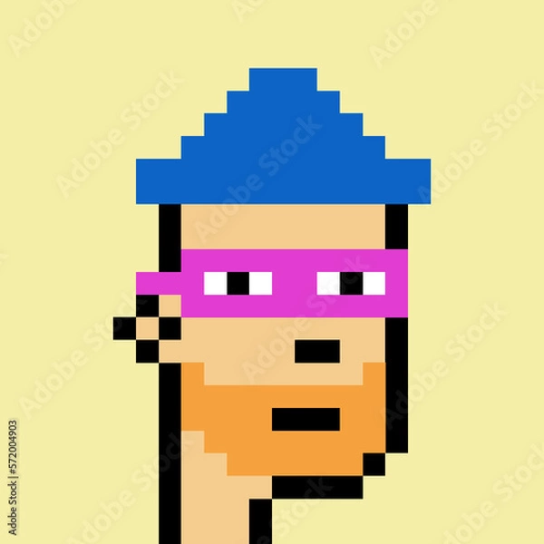 Fototapeta Cartoonish Pixelated Man with generative AI