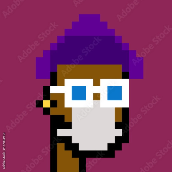 Fototapeta Vintage Pixel Character with generative AI