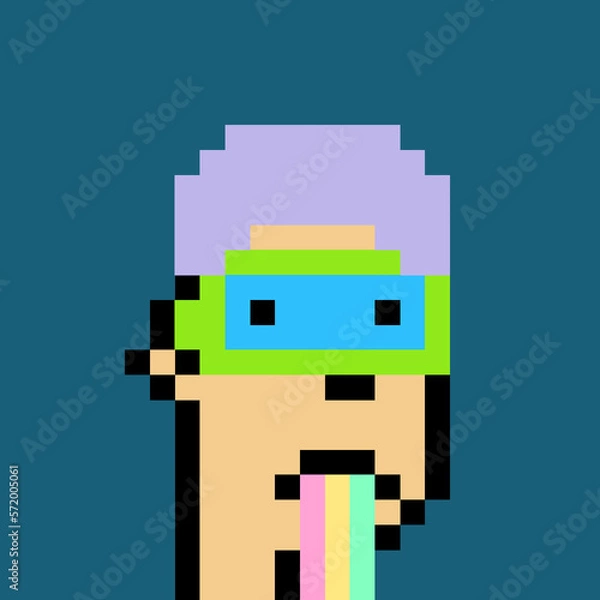 Fototapeta Vintage Pixel Character with generative AI