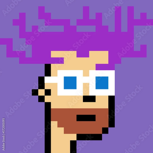 Fototapeta Vintage Pixel Character with generative AI