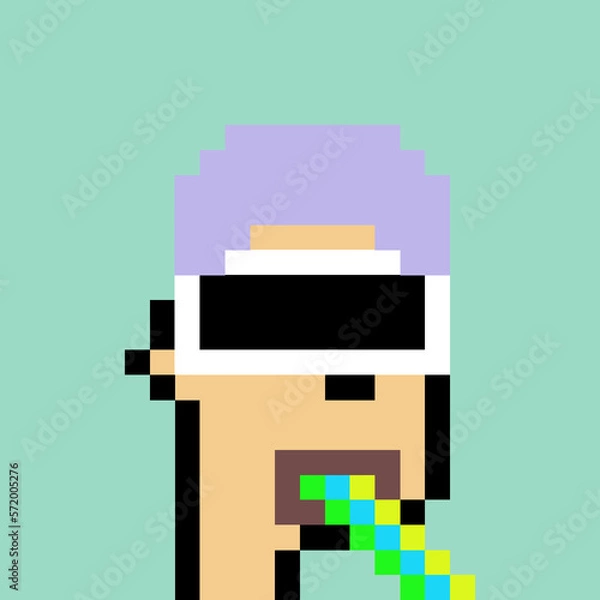 Fototapeta Retro Pixelated Man with generative AI