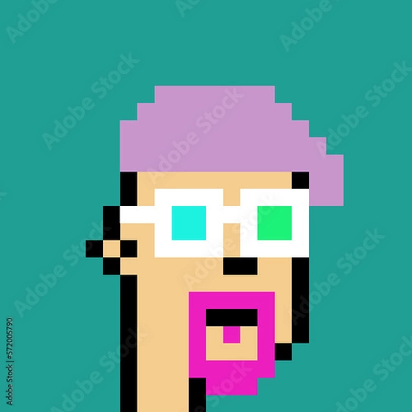 Fototapeta People Avatar in Pixel Art with generative AI