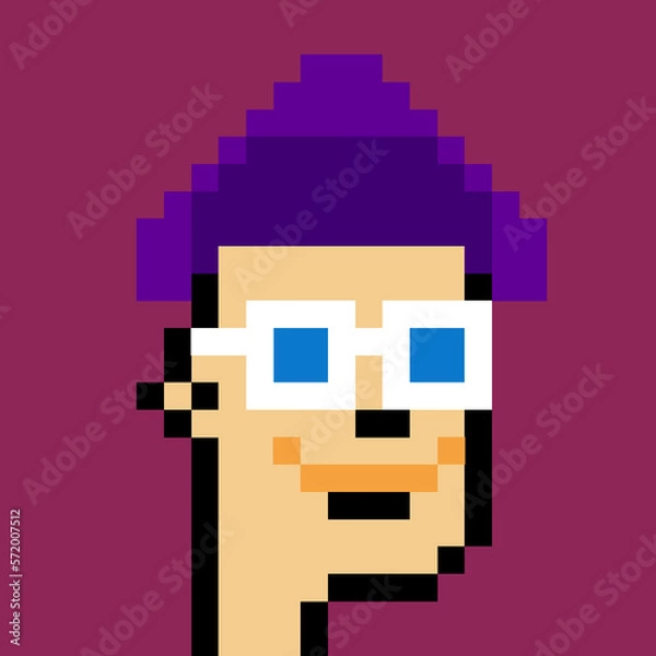 Fototapeta Male character in pixel art style with generative AI