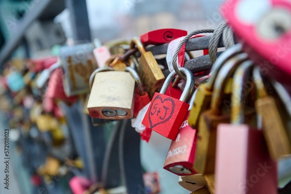 Fototapeta Liebesschlösser am Eisernen Steg in Frankfurt am Main. 