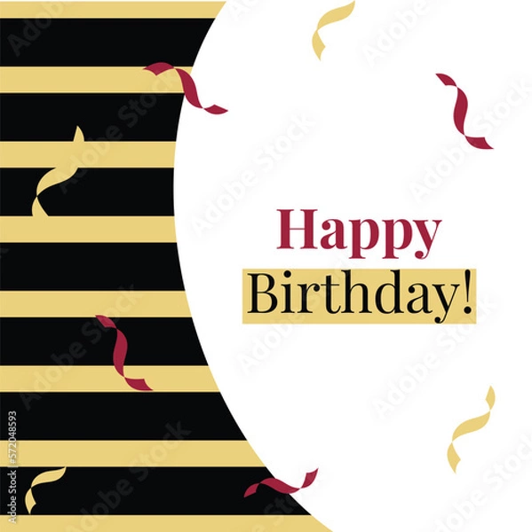 Obraz Minimalistic Birthday Card, IG Post, Flyer, Banner, Premium Vector