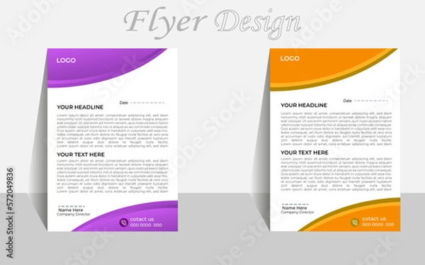 Fototapeta Modern Creative & Clean business style letterhead, corporate letterhead bundle, Abstract Letterhead Design Modern Business Letterhead.