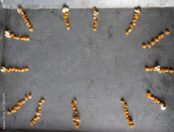 Obraz Rustic metal sheet with a popcorn frame