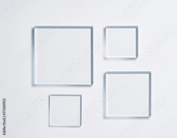 Obraz Glass square shapes on a light background.