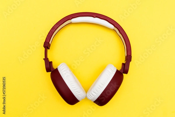 Obraz Red wireless bluetooth headphones