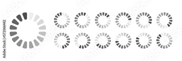 Obraz Circular Loading Buffering Icons Vector Video Ready for Animation Gif All Keyframes Frames Bufring Circle Waiting for Connection Buffer Preloader Download Symbol Easy Replace Color