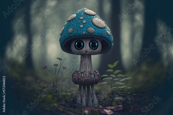 Fototapeta Alien mushroom. Fictional character created with Generative AI 