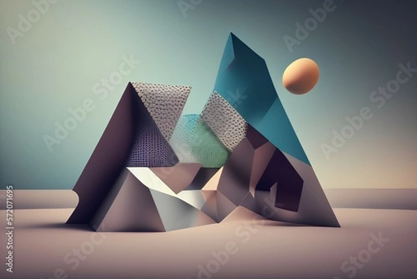 Fototapeta background with triangles-Generate AI