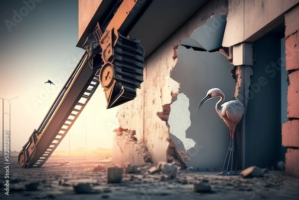 Obraz old abandoned building-Generate AI