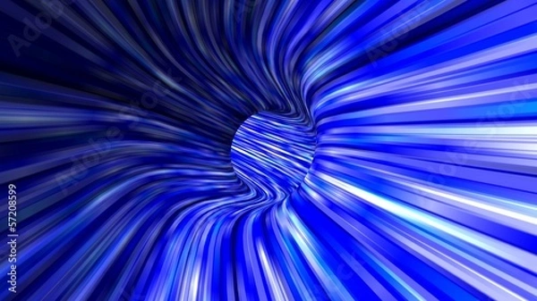 Obraz Abstract blue 3d tunnel background