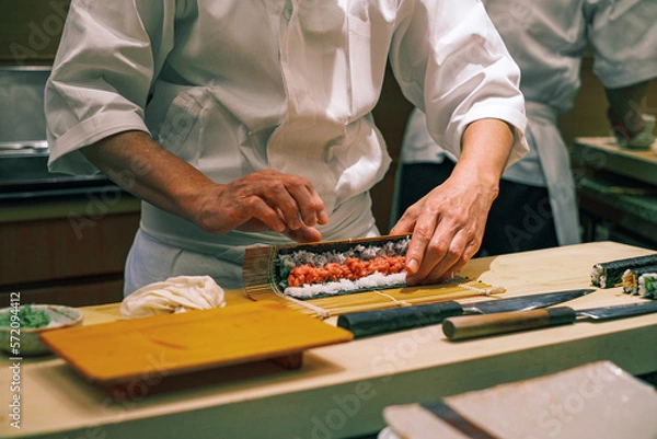 Fototapeta 【#江戸前寿司】職人の手元