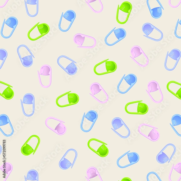 Obraz seamless pattern with knitting markers vanilla